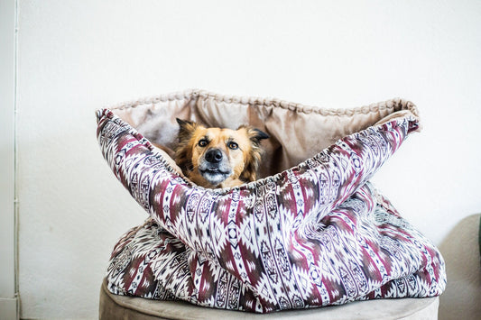 White burgundy Thai - faux fur snuggle sack