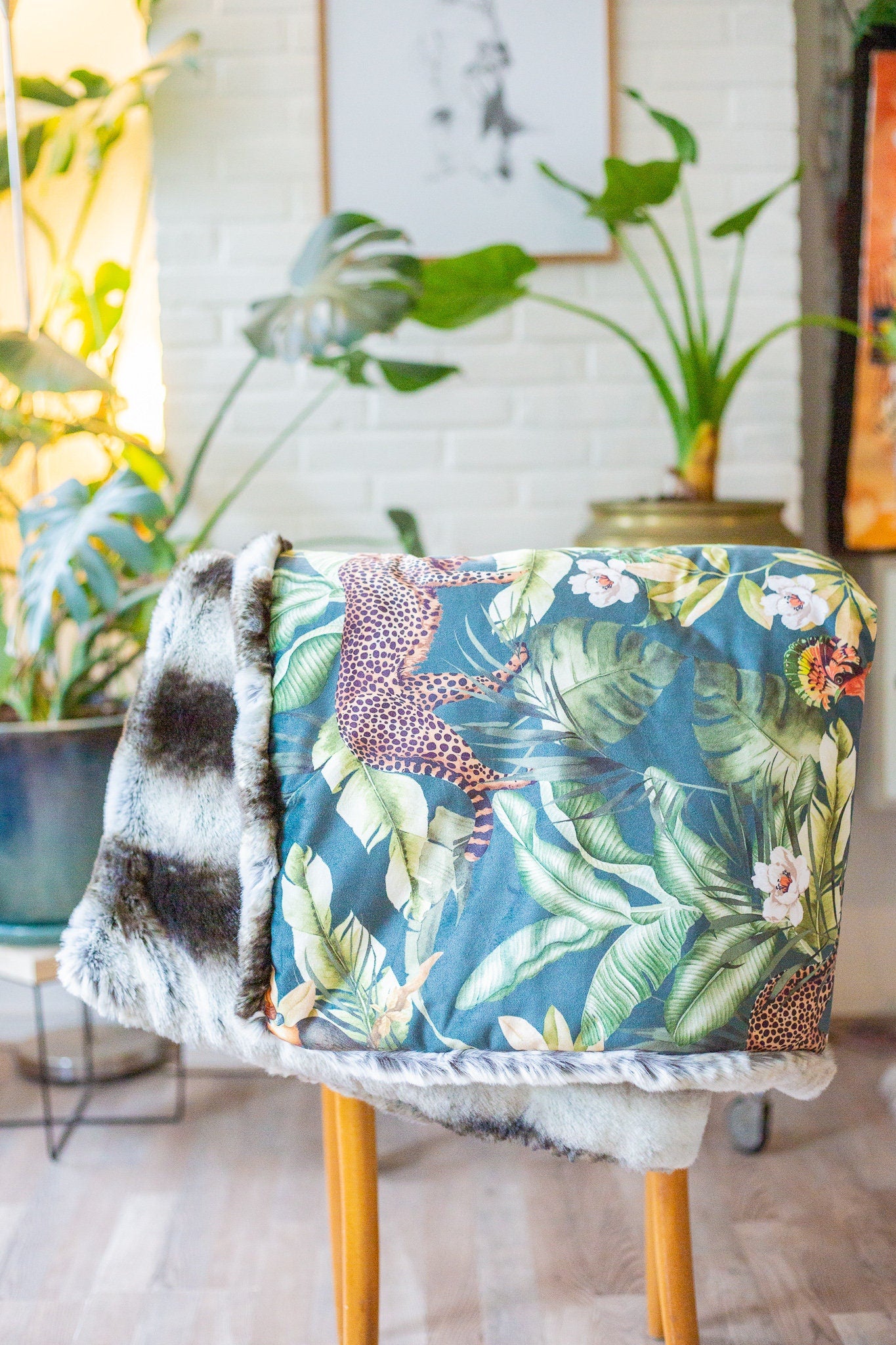 The velvet jungle throw with high-end faux fur