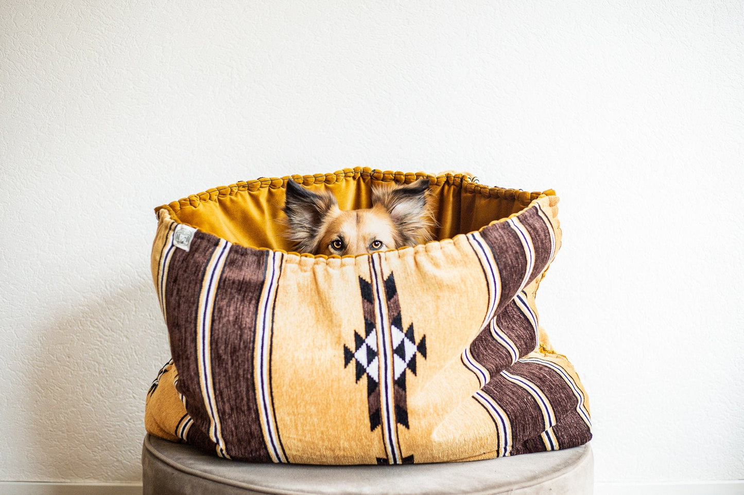 Navajo kilim - faux fur snuggle sack