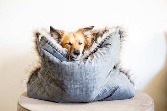 Anthracite marble velvet - faux fur snuggle sack